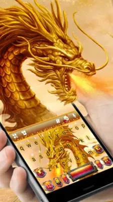 Golden Dragon Flame Keyboard T android App screenshot 2