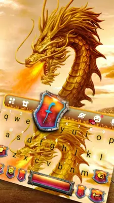 Golden Dragon Flame Keyboard T android App screenshot 3